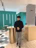 真维斯（Jeanswest）加绒雪尼尔裤子男秋冬季加厚保暖重磅宽松学生显高运动男士休闲裤 【加绒束脚】中灰（ZS纯色） XL 实拍图