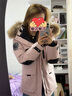 波司登（BOSIDENG）冬季极寒羽绒服鹅绒于适同款男女情侣款短款大毛领外套 【谷爱凌同款色】极光粉1457 1 XS 155/80A 体重约110以内卡码拍大 实拍图