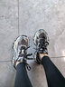 CHERY KALLY【柳岩同款】轻奢厚底老爹鞋女2025新款运动鞋增高百搭女鞋潮情侣 CHERY&KALLY 银灰色 38 实拍图