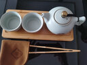 汝道 汝窑简约便携旅行茶具汝瓷功夫茶具干泡茶盘套装 陶瓷茶壶茶杯整套快客杯一壶两杯办公旅行套装 加金鱼方耳壶一壶两杯旅行套装 实拍图
