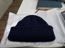 毛线帽秋冬季男女新套头帽韩版潮薄款不加绒针织帽保暖帽情侣帽子 小直边黑色（不加绒） 弹力均码 实拍图