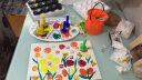蒙玛特（Mont Marte） 儿童早教印章海绵笔刷滚筒涂颜料工具 手指画颜料DIY绘画画刷 防水围裙套袖工具套装 实拍图