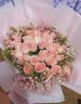 来一客鲜花速递粉玫瑰花束送女友老婆表白生日全国同城配送 33朵粉玫瑰花束小熊款 实拍图