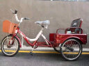 凤凰凤凰中老年脚蹬人力三轮车老人脚踏自行车成人载货两用代步车 筐车红色 实拍图