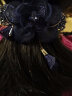 案妆 新款头饰发夹后脑勺花朵顶夹古风流苏发卡韩式一字夹布艺水钻弹簧夹 1#藏青色 晒单实拍图
