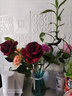 伊芙美 仿真玫瑰花客厅装饰电视柜插花摆设绢花单支塑料假花花束电视柜摆件 深红色 手感玫瑰花 实拍图