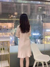 MOXTOC性感睡衣女士冰丝睡裙V领薄款蕾丝宽松显瘦仿真丝家居服可外穿 藕粉色 L (建议100-120斤) 实拍图