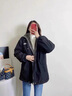 鲁雅尔羊羔毛绒晋江棉服男秋冬季宽松潮流保暖加厚工装外套羽棉绒袄衣服 黑色 加绒加厚 2XL 【建议140-160斤】 实拍图