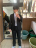 花花公子商务西服套装男西装男式西服正装工作职业装男装结婚新郎伴郎礼服 黑色两扣西服+西裤+衬衫+大礼包 M 实拍图