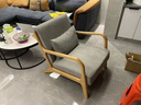 京嘉盛北欧实木布艺沙发家用小户型组合现代简约客厅办公室休闲桌椅套装 单人沙发-灰色 实拍图