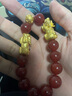 CEMNI千年珠宝 黄金貔貅手链男足金999转运珠手串女3D硬金玛瑙手链礼物 2貔貅+1金珠+14mm玛瑙【约7g】大版 实拍图
