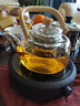 扬器提梁蒸煮一体茶壶蒸汽喷淋耐热玻璃壶高硼加厚烧水泡茶养生电陶炉 蒸煮茶壶+黑鼓形电陶炉 +4杯 1L 实拍图