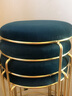 兆帆家居兆帆轻奢钛金色时尚创意圆凳子家用小凳餐桌凳化妆美容凳现代简约 (金架)高46墨绿绒布 实拍图