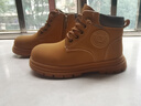 英贝米尼儿童马丁靴男童短靴宝宝鞋子2025秋冬新款大黄靴女童靴子宝宝童鞋 驼色【冬季棉靴  加绒保暖】 27 码内长17.4CM适合脚长约16.9CM 实拍图