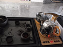 瓷牌茗茶具功夫茶具茶盘实木家用整套四合一电热炉茶台茶托盘排水式仿乌金石 茶花瓶流水器4合1瓷石茶盘全自动 实拍图