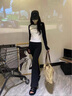 FitonTon微喇叭鲨鱼裤女外穿秋冬打底裤女提臀收腹高腰瑜伽裤女 黑色 S 实拍图