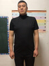 奥德里奇（Aodeliqi）短袖T恤男夏莫代尔纯色修身打底衫中青年百搭半高领半袖内搭上衣 黑色 4XL（推荐180~200斤） 实拍图