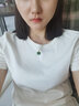 可玉可求 和田玉无事牌吊坠 女士18K金镶碧玉菠菜绿精致锁骨项链 碧玉款 Q0092z 晒单实拍图
