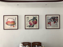 紫腾随轩齐白石装饰画新中式客厅背景墙面挂画卧室饭厅餐厅水墨虾壁画实木 苹果 60*60cm（有机玻璃）（默认红木色框） 实拍图