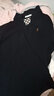 与狼共舞【高级感】长袖T恤男士2025秋季新款纯棉刺绣中青年POLO衫男6541 黑色001 M /170 实拍图