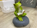 真自在原创小青蛙盆景假山客厅摆件创意工艺品生日礼物 青蛙坐在乌龟上看书 实拍图