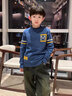 北极绒男童毛衣秋冬儿童针织衫2025新款男孩衣服中大童加绒加厚内搭打底 蓝色BD口袋M[不加绒] 150 （建议身高140cm左右） 实拍图