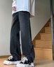 衣然呈品美式拉链牛仔裤男春秋新款直筒宽松阔腿潮流做旧拉链休闲长裤子男 黑色-A L【建议105-125斤】 实拍图