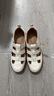百思图夏商场新款休闲复古镂空猪笼鞋女运动罗马凉鞋VWH15BK4 米白 39 实拍图