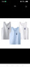 英博伦男童背心纯棉春秋薄款儿童内穿打底上衣中大男童宝宝小男孩小背心 25207白+浅兰+麻灰 165 实拍图