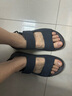 百丽（Belle）男鞋吐司鞋凉拖鞋休闲鞋舒适轻便男士真牛皮沙滩勃肯凉鞋A1452BL4 蓝色【1代升级版】 38 (240mm) 实拍图