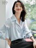 初申春秋长袖衬衫女西装领高级感法式气质垂感通勤衬衣上衣S143C2020 实拍图