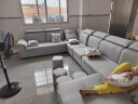 创繁现代可拆洗布艺沙发简约客厅小户型免洗科技布乳胶沙发组合家具 六件套3.6M【配四个布凳】 海绵座包/麻布 实拍图