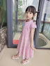 拙拙猪女童夏装连衣裙2025新款儿童装汉服女孩夏季洋气网红蕾丝旗袍裙子 粉色 140码适合身高125cm-135cm 实拍图