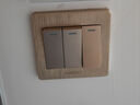 7M国际电工 86型暗装开关插座拉丝金色单开双控带插座墙壁家用开关面板 一开单控 实拍图