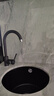 欧琳（OULIN）水槽石英石黑色圆形花岗岩厨房洗菜盆西厨水吧台餐边柜小槽洗碗池 配8006K铜龙头【弧形基础款】 GS101：外直径410mm 实拍图