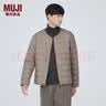 MUJI 男式 便携式 无领羽绒夹克男款 男士羽绒服冬季款 保暖 浅灰棕色3A M 实拍图