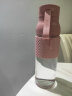 乐扣乐扣（LocknLock）耐热玻璃便携提手水杯子防烫杯套带网片复古波普玻璃杯茶杯 LLG594PIK-500ML-粉 实拍图