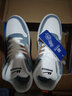 回力男鞋秋冬季高帮运动休闲鞋男学生百搭板鞋男士革面皮面鞋子男 雾蓝橘0705 40 实拍图