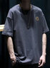 真维斯（Jeanswest）夏季短袖t恤男士新款宽松大码胖子体恤潮流纯棉圆领半袖衫 深灰色 5XL (推荐220-240斤) 实拍图