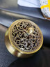 颖香黄铜香炉家用室内檀香摆件炉沉香熏香炉仿古盘香炉创意香薰炉茶道 金藤三足+铜香插+防火棉+试用香 实拍图
