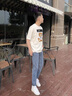 维启安（WEIQIAN）牛仔裤男春夏季裤子男士休闲装潮牌宽松直筒长裤新款九分 2218蓝灰 31 实拍图