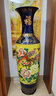 垚罄 景德镇陶瓷器粉彩大花瓶落地客厅摆件乔迁礼物酒店公司开业礼品 繁华似锦-蓝黄款 1米单个 配底座 实拍图