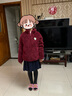 笛莎童装女童上衣2023秋冬款中大童儿童女孩暖氧吧毛绒立领外套 酒红 140 实拍图