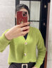 俞兆林女装 V领开衫慵懒风长袖针织衫女上衣外套 Y131Z1159 杏色 均码 晒单实拍图
