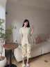 三枪（THREEGUN）睡衣女士森系印花甜美纯棉短袖中裤春夏新疆棉透气可外穿家居服套 花朵 M 实拍图