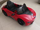 贝瑞佳（BeRica）宝马I8授权婴儿童电动车遥控汽车小孩玩具车可坐人宝宝摇摆四轮 红色四驱摇摆+遥控＋发泡轮皮座 实拍图
