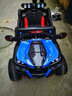 小嘎子儿童电动车四轮可坐儿童电动可坐人玩具车可坐人 至尊蓝|皮座+加大电瓶+四驱+软胎 实拍图