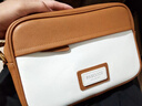 派保爵斜挎包男士单肩包真皮大容量时尚个性小背包百搭骑行运动包男 土黄配米白 实拍图
