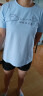 登森奥奥竹节棉新款镶钻纯棉短袖t恤女夏季韩版宽松百搭上衣女 蓝色（小英文） 2XL 建议110-120斤 实拍图
