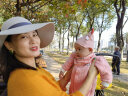 贝娜茜 婴儿帽子春秋冬季新生儿胎帽纯棉男女薄款宝宝帽套头 粉色套装 0-12个月 实拍图